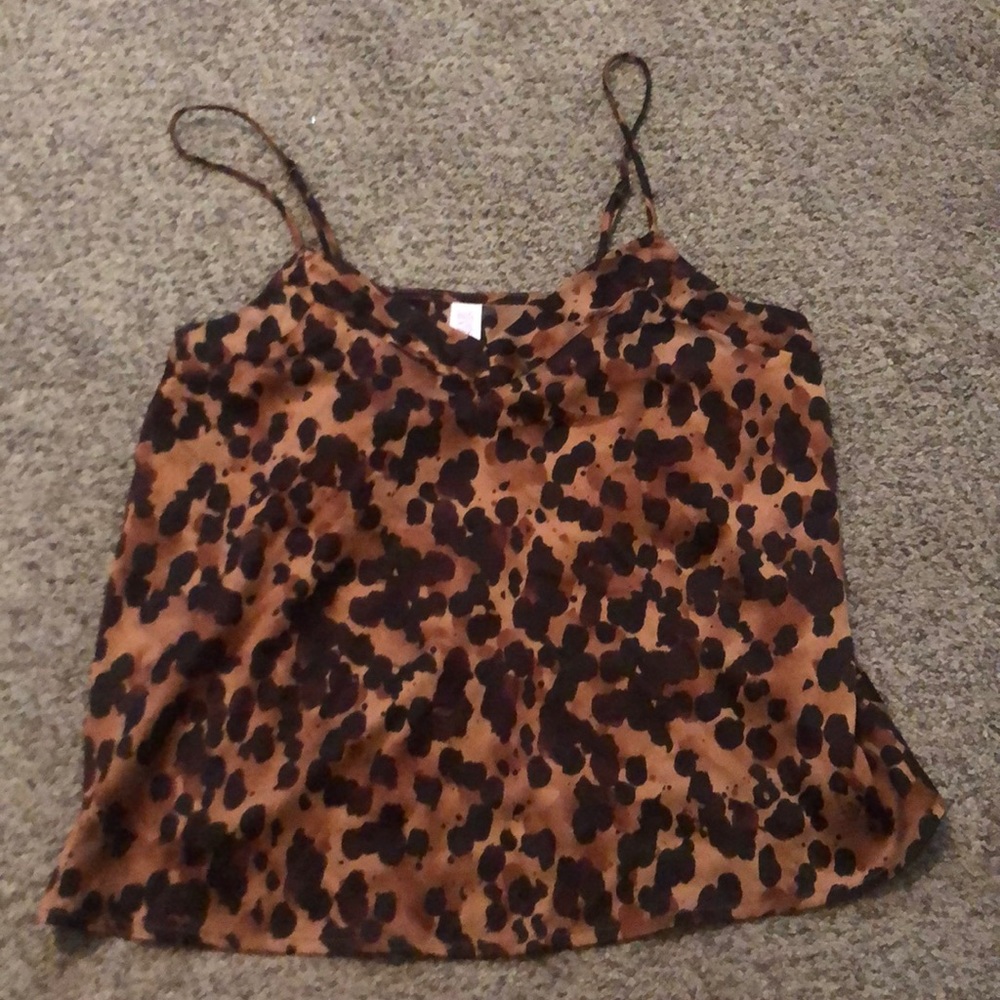 Satin cheetah print tank